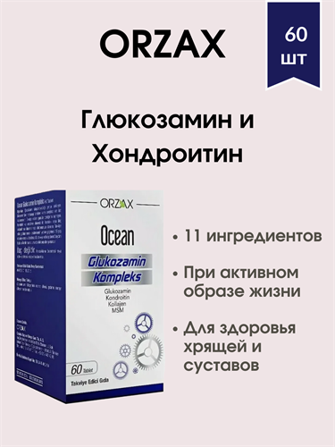 ORZAX Глюкозамин и Хондроитин MSM 60 капсул - фото 5209