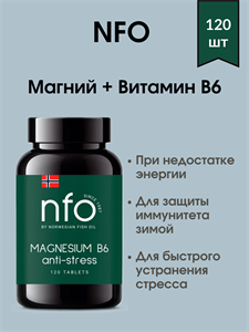 NFO Magnesium В6 / НФО Магний + Витамин B6 120 капсул